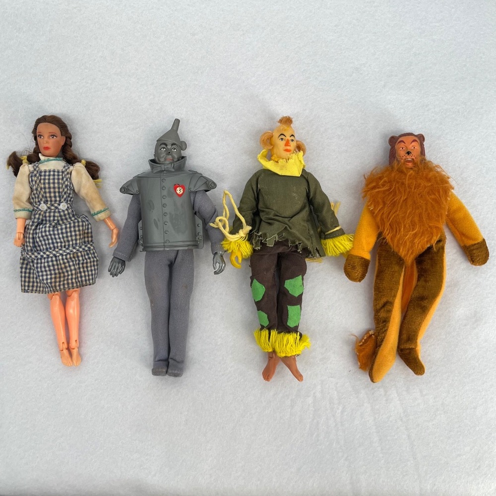 Vintage Mego Wizard of Oz Action Figure Set of 4 Dorothy Tin Man Scarecrow Lion